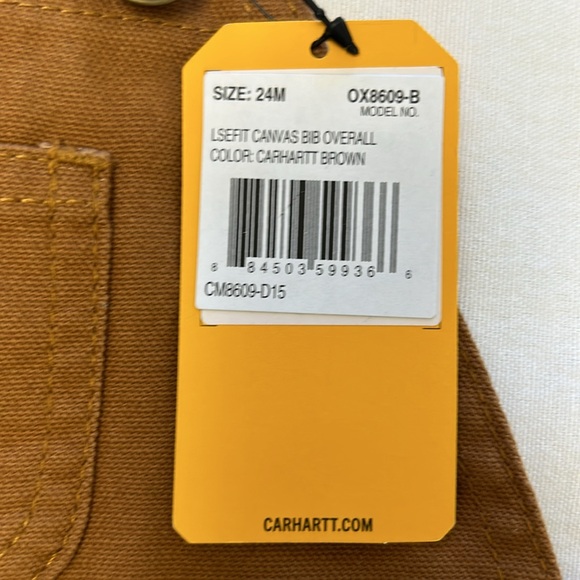 NWT: Kids' Canvas Bib Overall - Size 24 M - Picture 2 of 3